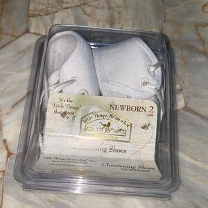 Little Things Mean a Lot Ivory Christening Shoes
